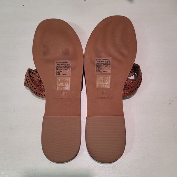 Madewell Womens Sz 9.5 The Cora Tan Leather Slide Sandal Comfort Shoe Casual - Picture 6 of 11
